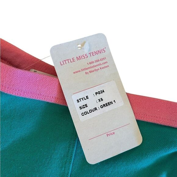 Girls tennis Little Miss Tennis Green and Pink Skirt - Picture 2 of 2